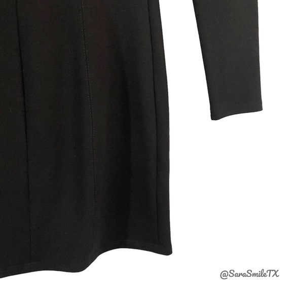 HELMUT LANG Black Lambskin Leather Panel Long Sleeve Mini Dress NWOT - Picture 11 of 16